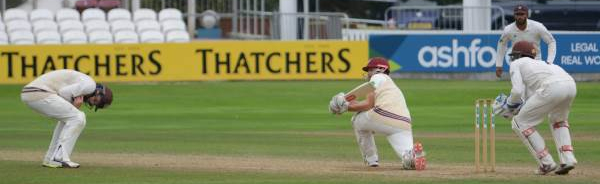 CC Surrey (H) Sept 2018 Day 3 James Hildreth sweeping Surrey - Copyright Michael Williams