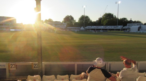 IMG_1041 Sun and floodlights just before the close