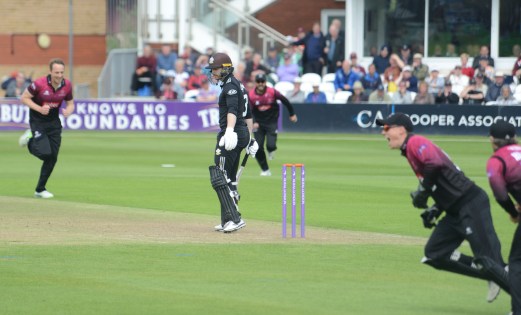 RLODC 50-over Som v Surrey 070519 Mark Stoneman ct Tom Banton bld Josh Davey (C) M Williams